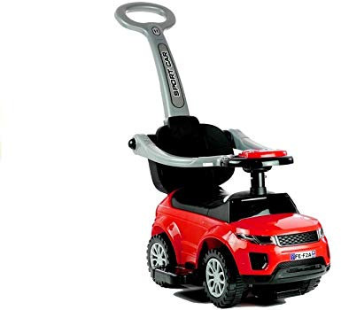Lean Toys Rutschauto mit der Schiebestange 614W Rot Rutscher Rutschfahrzeug Babyrutscher