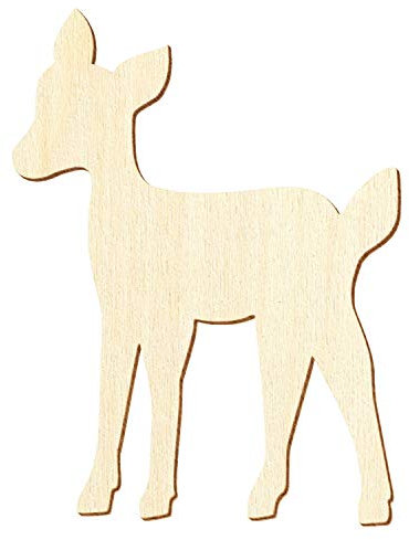 Holz Rehkitz V2 - Deko Basteln 3-50cm, Größe:39cm, Pack mit:1 Stück