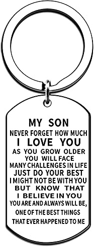 JMIMO Son Schlüsselanhänger Dog Tag Inspiration Schlüsselanhänger für Männer