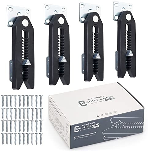 Couch Clamp Steel Non-Slip Sectional Connectors for Sliding Sofas, Adjustable Clips to Keep Couches Together, Prevent Floor Scratches and Sliding (4 Pack)