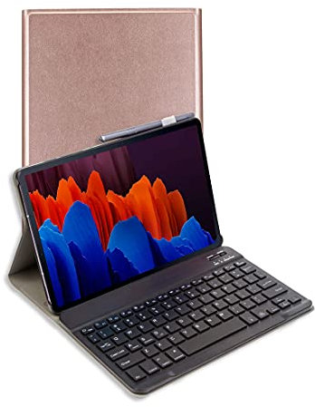 Lobwerk 2in1 Bluetooth Tastatur und Cover für Samsung Tab S7+ Plus Tab S T970 T975 Case Schutz Hülle