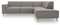 DOMO. collection Ecksofa Jules FK, skandinavisches Sofa mit Federkern, Couch Garnitur mit Holzfüßen, 263 x 191 x 81 cm (BxTxH), Ottomane rechts, silber