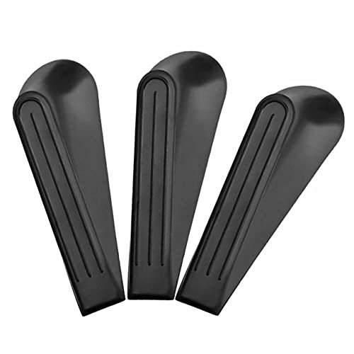 Door Stopper Set Wall Protector Springs Guard Handle Bumper Block Floor Wedges Plastic Heavy Duty Suitable for Home or Office Doors (3pc)