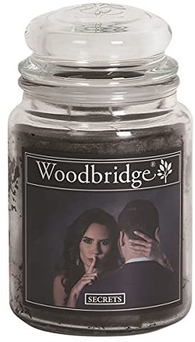 Woodbridge Große Duftkerze im Glas mit Deckel | Secrets | Duftkerze Jasmin | Kerzen lange Brenndauer | Raumduft für Zuhause | Kerze 2 Docht