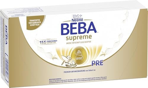 BEBA SUPREME PRE Anfangsmilch, trinkfertige Portionsflaschen, 32er Pack (32 x 70ml)