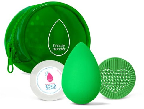 beautyblender Besties BioPure Blend & Cleanse Set – Makeup Sponge & Makeup Sponge Cleaner, Professional Blending Application, Vegan & Cruelty Free, Made in the USA