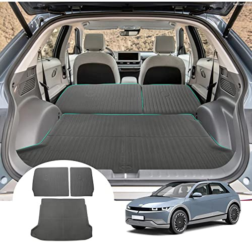 GAFAT Kompatibel mit Hyundai Ioniq 5 2021-2025 2026 Kofferraummatte + Rücksitze Schutz Polster Matten, Gummimatten TPE Original Facelift Ioniq 5 V Zubehör 3D-Scan, Leicht zu Falten & Abwaschbar