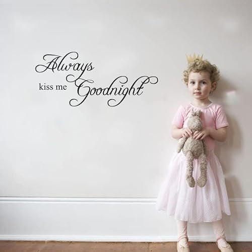 Always Kiss Me Goodnight DIY Abnehmbare Vinyl Zitat Kunst Wand Aufkleber Wandbild Aufkleber Für Home Schlafzimmer Dekoration