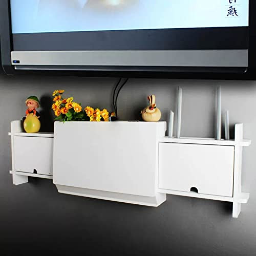 KOWJIFH Wall Mounted TV Cabinet Wall Shelf Floating Shelf TV Console TV Stands TV background wall decorative shelf Router Set-top box Multimedia Storage Shelf Wall Cabinet TV Unit TV Bracket
