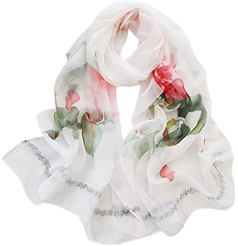 FAIRYGATE Summer Scarf Scarves for Women UK Lightweight Long Chiffon Light Wedding Scarfs Silky Party Shawl Spring Beach Wrap A5123