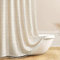 Awellife Rideau de douche bohème en lin beige avec 12 crochets épais texturé 183 x 183 cm