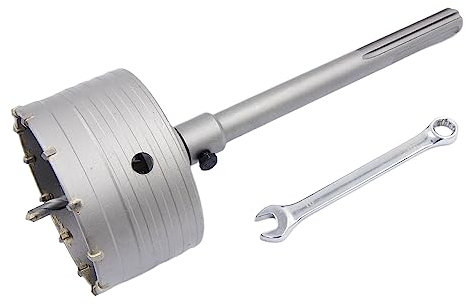 Laiwei Broca para hormigón de 68mm con broca SDS y adaptador 220mm MAX, broca hueca de metal duro para paredes de ladrillo, hormigón, bloques de hormigón, etc. (68mm+220mm SDS MAX)