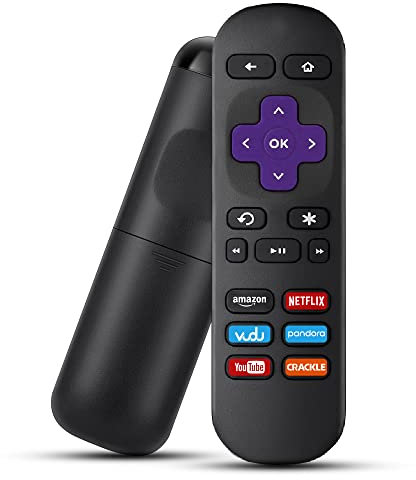 Rizzor Roku Remote Control Replacement For 1, 2, 3, 4, Lt, Hd, Xd, Xs, Premiere, And Ultra, Tv Has 6 Streaming Buttons No Setup Need