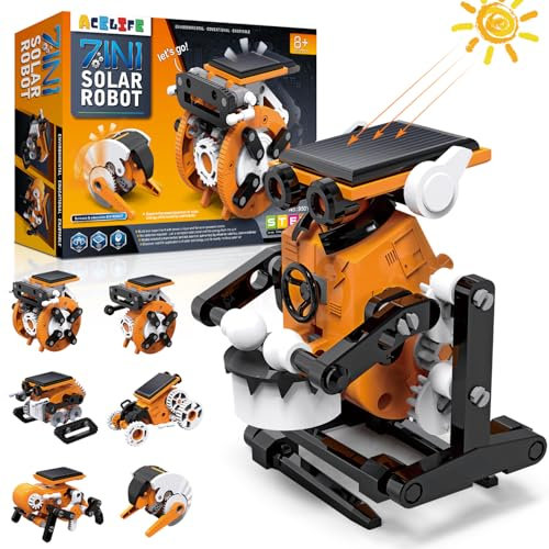 Solar Roboter Spielzeug ab 8 Jahre, Bausatz Roboter mit Solarenergie-Antrieb, STEM Solar Roboter für Kinder, Bauspielzeug Spielzeug Weihnachten Geschenke Spielzeug für Jungen Mädchen 8-12