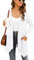 Yommay Strickjacken für Damen Elegante Langarm Damen Lässig Licht Cardigan High Low Saum mit Taschen,Weiß,Groß