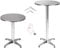 HUOLE 2 in 1 Stehtisch Bistrotisch in Edelstahl und Alu, Höhenverstellbarer Stehtisch 70 oder 110 cm, In- & Outdoor Bartisch Bistro Esszimmer Stehtisch Klappbar Ø 60cm-60 * 60 * 70/110cm (rund)