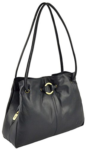 Gigi Othello Collection Damen Handtasche aus weichem Leder, Marineblau, navy