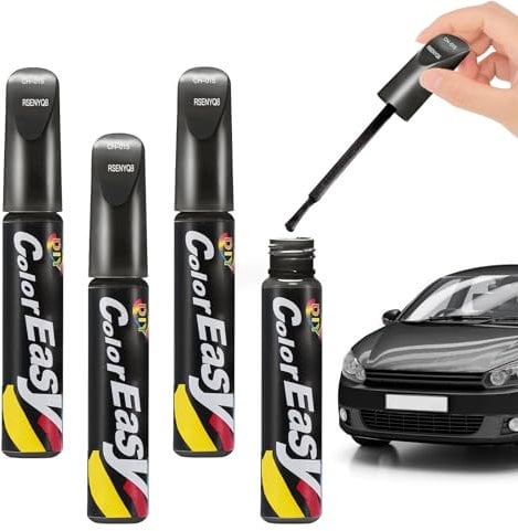 Pardofelis 4 Stück Lackstift Auto Schwarz, 12ml Auto Reparatur Lack Auto Pinsel, Auto Kratzer Reparatur Stift, Lackreparaturstift für Auto Kratzer Reparatur