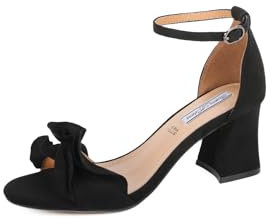 QUEEN HELENA Sandali con Tacco Basso con Cinturino Casual Donna ZM9629 (Nero, Sistema Taglie Calzature EU, Adulto, Donna, Numero, Media, 40)