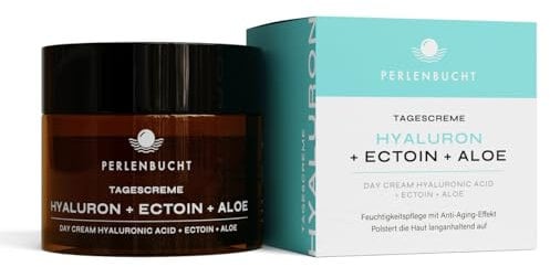 Tagescreme mit Hyaluron, Ectoin & Aloe Vera – Feuchtigkeitscreme für empfindliche & trockene Haut – Anti-Aging Pflege für Damen & Herren – Vegan & parfumfrei – 50ml – PERLENBUCHT