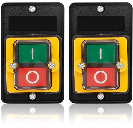 Interruttore a pulsante Binghe 2 pezzi interruttore macchina Impermeabile 10A 380V Interruttore elettrico a pulsante ON/OFF Interruttore a pulsante impermeabile della macchina Tagliatrice