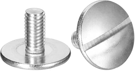QUARKZMAN M6x12mm Extra große flache Kopf Schlitzschrauben, 5 Stück 304 Edelstahl Rundkopf Schrauben, Flachrundschrauben mit Schlitz