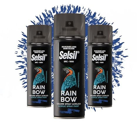 DETERMONDO 3 Bombolette di Vernice Spray Acrilica 400ml Bombolette Spray Colorate Multiuso per Interni ed Esterni (Ral 5010 Blu Genziana)