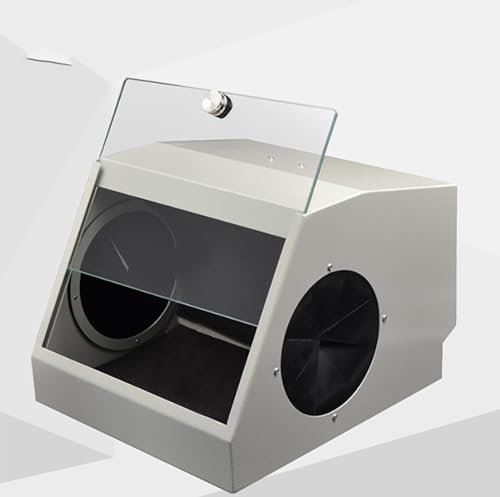 McbeAn Scatola Antipolvere Dentale, Scatola Polvere per Sabbiatura Dentale con Dispositivo di Estrazione dell'Aria E Filtro, Forte Aspirazione, Luce a LED per Una Buona Visione, per Operazioni