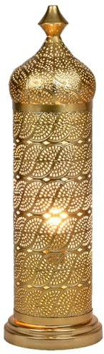 Marrakesch Orientalische Deko Stehlampe Lampe 60cm groß | Boho Tischlampe Stehleuchte als Dekoration im Wohnzimmer Schlafzimmer & Kinderzimmer | Tischleuchte Jafar gold aus Metall E27 Lampenfassung