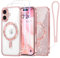 Meifigno Candy Series Case Designed for iPhone 16, [Compatible with MagSafe] [2X Screen Protectors] [Glitter Card & Wrist Strap] Full Camera Protection Designed for iPhone 16 Case, Rose