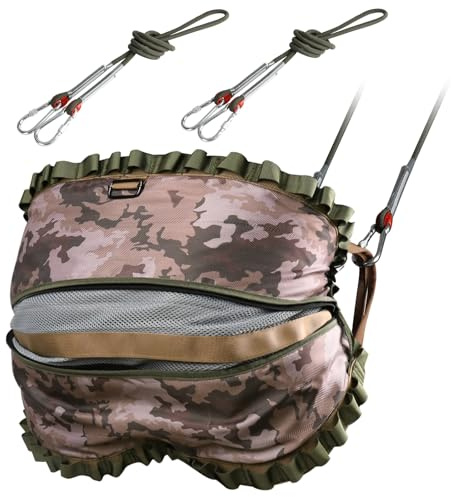 Panbofoda Hunting Saddle,Hammock Saddle Hunting,Comfortable Saddle Hunting System,Hammock Hunting Saddle,Lightweight Padded Seat Includes Adjustable Bridge, Essential Tree Stand Accessories