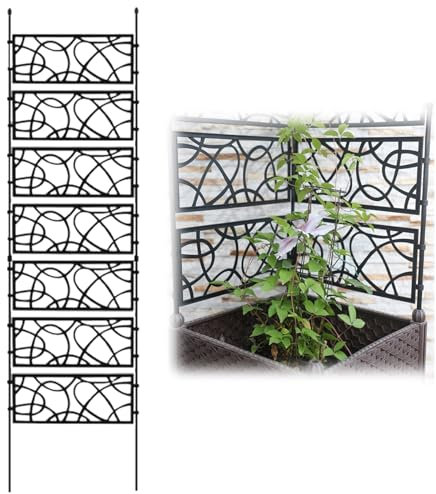 YAVYAV Metal Trellis For Climbing Plants, Heavy-Duty Steel Garden Trellis For Decorative, Garden Fence For Gardens, Greenhouse, Yard, Rustproof, 120/150/180cm High(Black,81x150cm/31.9x59in)