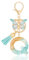 MWOOT Initiale Letter Keychains Porte Clé Lettre Q,Alphabet Initial Keyring avec Papillon Pendentif,Vert Feuille D'or Key Ring pour Femmes Filles Portefeuilles Sac à Main Bagages Charme(Q)