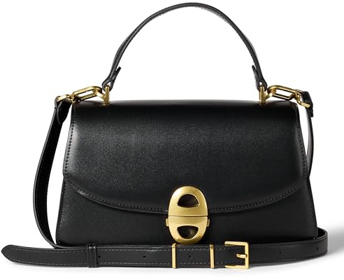 Amazon Essentials Damen Handtasche mit Griff Oben, Schwarzes Kunstleder, Einheitsgröße