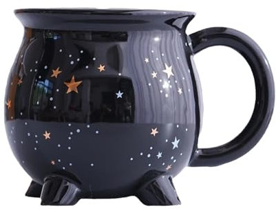 Tasse chaudron – Witches Brew Black Cauldron | 325 ml – Verre en céramique pour Halloween – Tasses à café en céramique pour Halloween, chaudron – Tasses en céramique pour café, thé et boissons