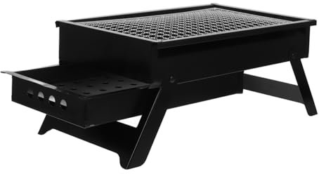 SEWOART Griglia per barbecue portatile barbecue da esterno barbecue da tavolo griglia per balcone mini grill all'aperto griglia portatile a carbone pieghevole mini griglia per barbecue