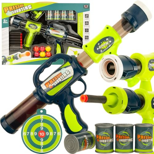 Martom Pistole PFEILABSCHUSSVORRICHTUNG SCHAUMSTOFFPFEILE + NERF ZUBEHÖR, Eine Waffe mit Patronen und Schaumstoffbällen, sicherer Spaß. Spielzeug für Mädchen und Jungen, Geschenk für Kinder