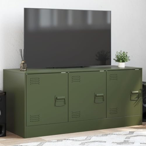 Entertainment Centres & TV Stands-TV Cabinet Olive Green 99x39x44 cm Steel