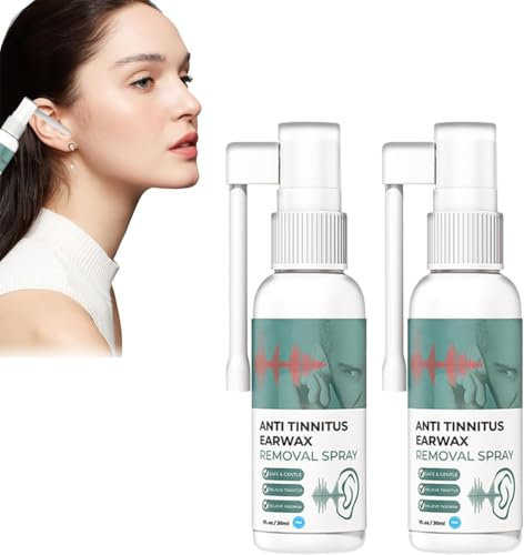 Spray de restauration auditive Medilisk, spray de soulagement des acouphènes, spray de nettoyage du cérumen, restauration auditive, spray anti-acouphènes pour les oreilles (2 pièces)