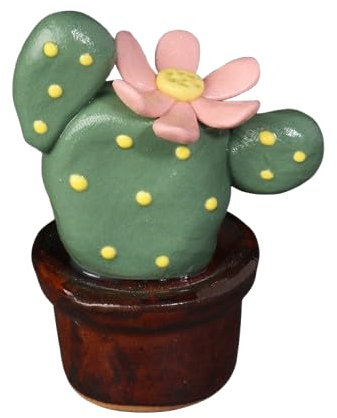 LJJCSFF Mini figuras de plantas de cerámica de cactus de imitación surtidas suculentas artificiales de cerámica, flores suculentas, plantas falsas 3D hechas a mano de cerámica suculenta