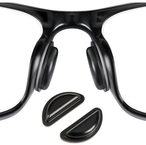 10 paia di naselli vuoti per occhiali, in silicone,autoadesivi, antiscivolo,con airbag,autoadesivi,cuscinetti autoadesivi per occhiali, occhiali da sole (nero, trasparente) (nero)