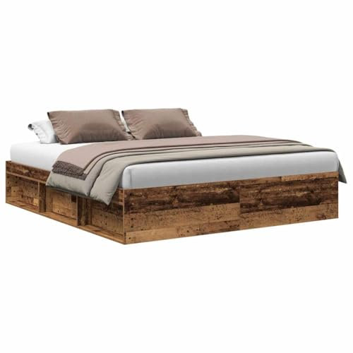 vidaXL Bettgestell ohne Matratze Altholz-Optik 180x200cm Holzwerkstoff