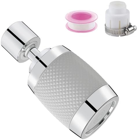 SNZ Rompigetto Rubinetto - Adattatore e Aeratore per Rubinetto Cucina con filtro regolatore testa 3 modalità - Facile Installazione Ideale per Lavello Cucina (argento)