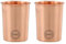 Fashnkart Pure Copper Glasses Drinking Water Set of 2 Ayurvedic Health Pure Tumblers Copper Cups 10.14 Oz 300 Ml (Plain)