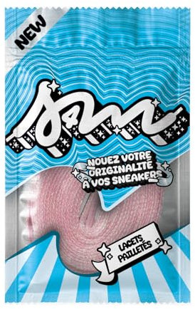 Générique Lacets Pailletés SELL4ME Rose pâle - 120cm / Lacet Brillant Mode pour Sneakers, Baskets/Lacets Scintillants, Finition Premium pour Jordan, Nike, Adidas, Converse