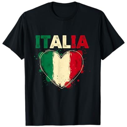 Italy Flag Men Women Italy Heart Italian Flag T-Shirt