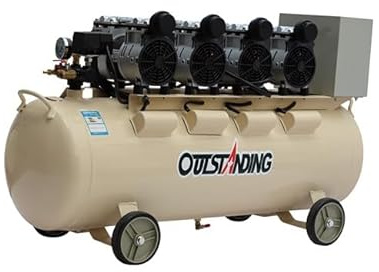 Compresor de Aire Silencioso Sin Aceite 120L 2200W Tanque 120L 7 Bar 240L/min 220V