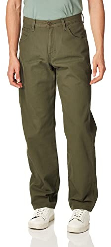 Dickies Men's Relaxed Fit Straight-Leg Duck Carpenter Jean, Moss, 42W x 32L