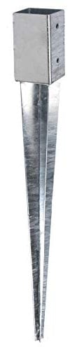Alberts 208288 Einschlag-Bodenhülse | für Vierkantholzpfosten | feuerverzinkt | 61 x 61 mm | Gesamtlänge 750 mm