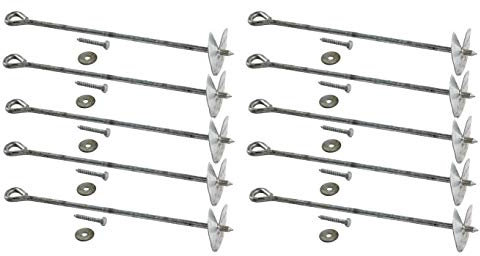 Gartenwelt Riegelsberger Bodenanker Set aus Stahl verzinkt Grundanker zum Eindrehen Erdanker 50 cm, 10 Stück